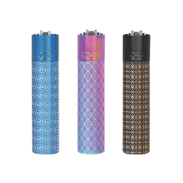 [CLENMET4] Encendedor CLIPPER Metálico All Patterns - Display 12x