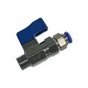 Válvula Mini BRONCE para CO2 - 6 mm con Rosca Macho 1/4"