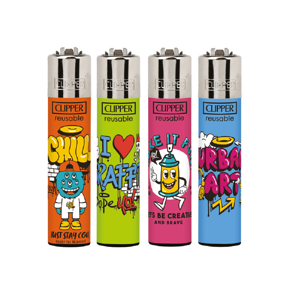 Encendedores CLIPPER - Colección Street Chill - Display 48x