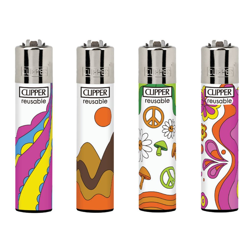 Encendedores CLIPPER - Colección Hippie Landscape - Display 24x