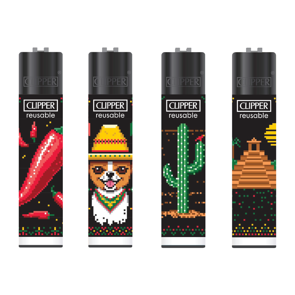 Encendedores CLIPPER - Colección Mex Pixels - Display 24x