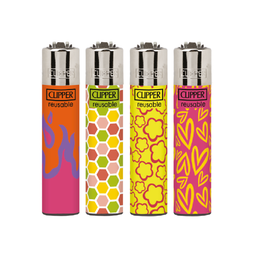 [CLCOL23] Encendedores CLIPPER - Colección Funky Patterns - Display 24x